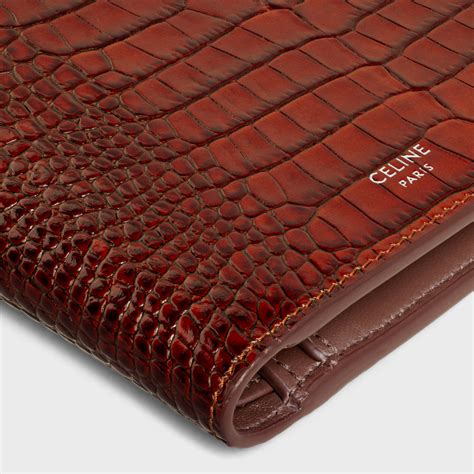 celine crocodile wallet|CELINE Calfskin Crocodile Embossed Small Tri.